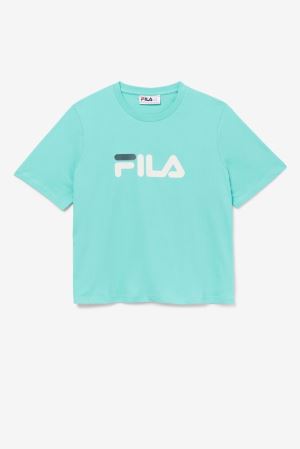 FILA Miss Eagle Tee T-Shirts Blue / Turquoise,Womens Clothing | CA.HECLYI871